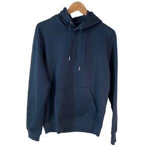 NWT EVERLANE Uniform Men's The French Terry Hoodie Navy Blue Small Minimalist